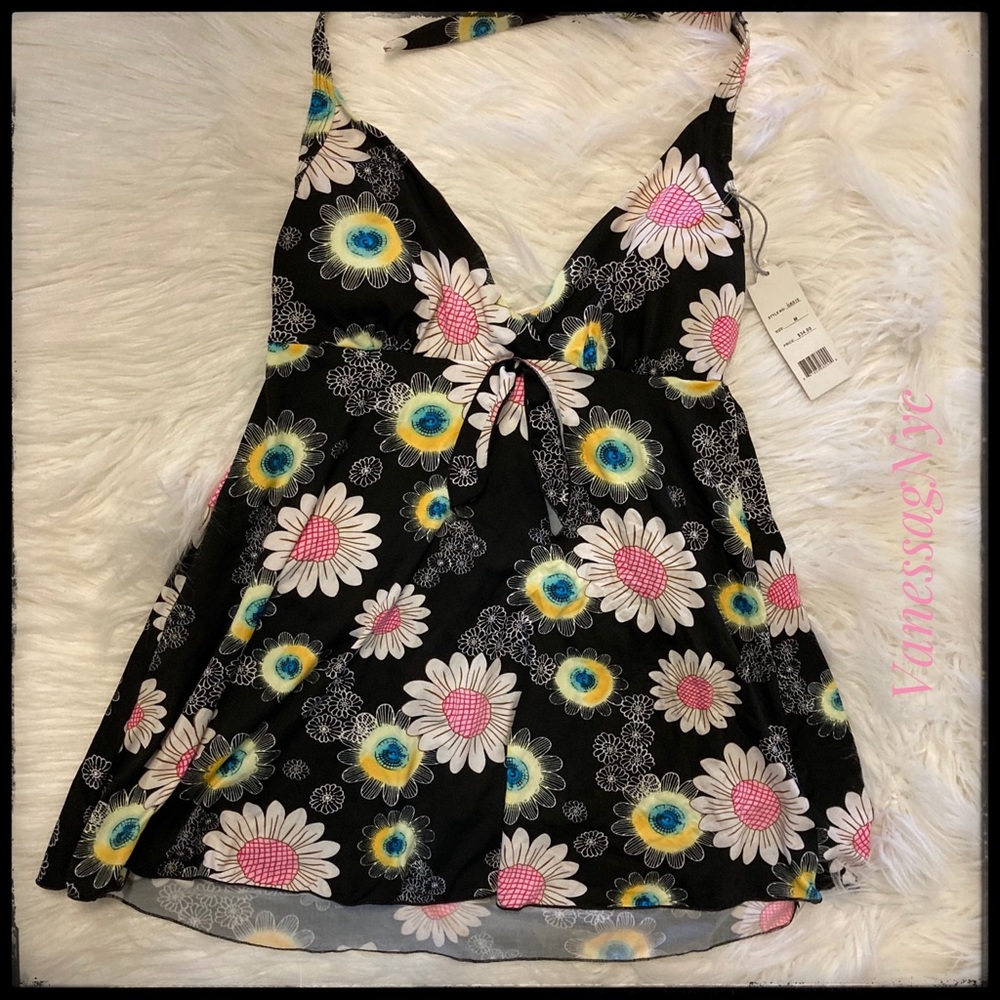 One Piece Bathing Suit Swim Dress Floral Sz Med